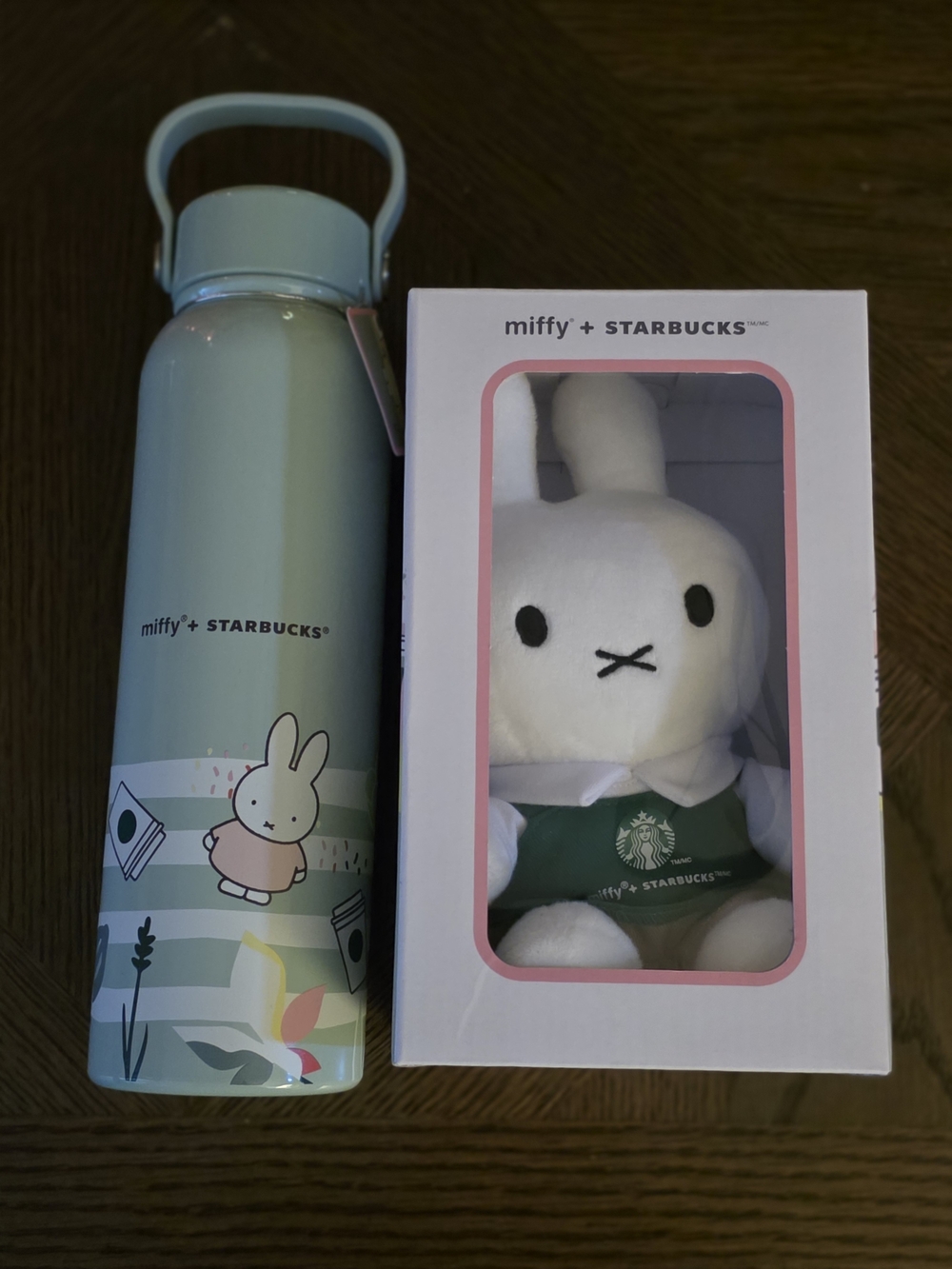 Starbucks x Miffy Light Blue Stainless Bottle and Plush Gift Set